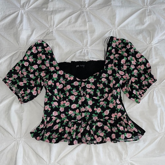 zara floral blouse size s - Picture 1 of 1